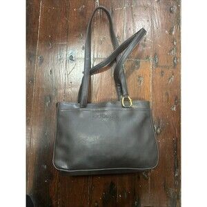 Vtg. Capezio Soft  Brown Vinyl Handbag Purse,Lined Logo-Dbl Handle